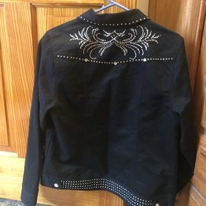 Rhinestone Wrangler Black Jacket